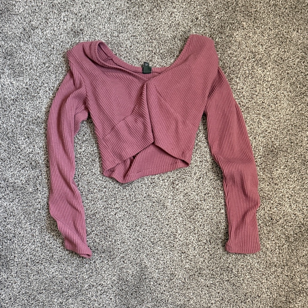 Wild Fable Ribbed Pink Crop Top